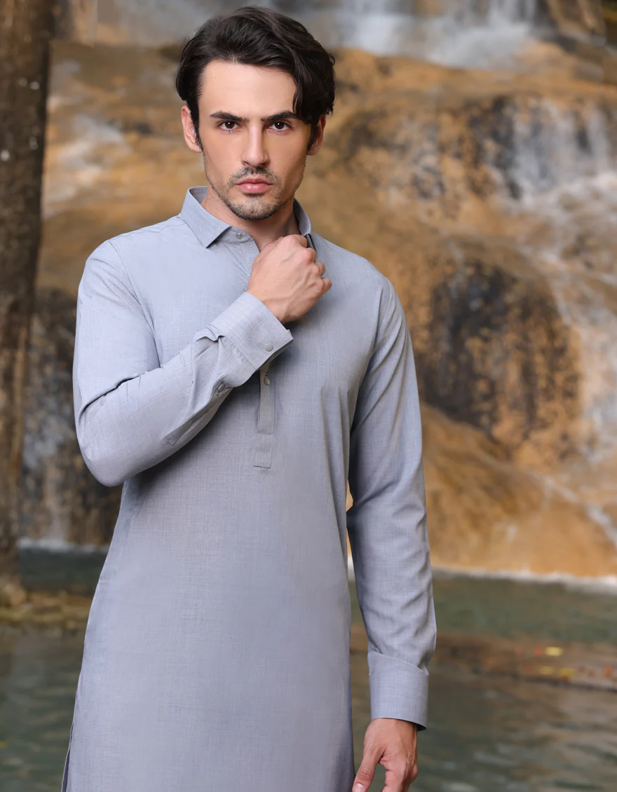 GREY BLENDED KAMEEZ SHALWAR | JJKS-A-33213/S25/JJ9935-CL - Image 2