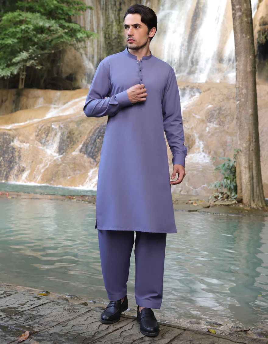 PURPLE BLENDED KAMEEZ SHALWAR | JJKS-A-33222/S25/JJ9 - Image 2