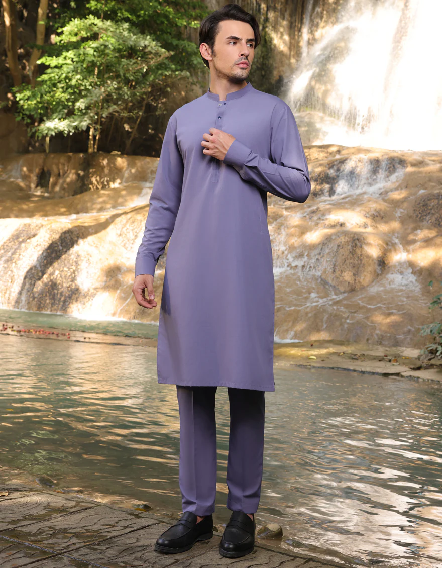 PURPLE BLENDED KAMEEZ SHALWAR | JJKS-A-33222/S25/JJ9 - Image 4