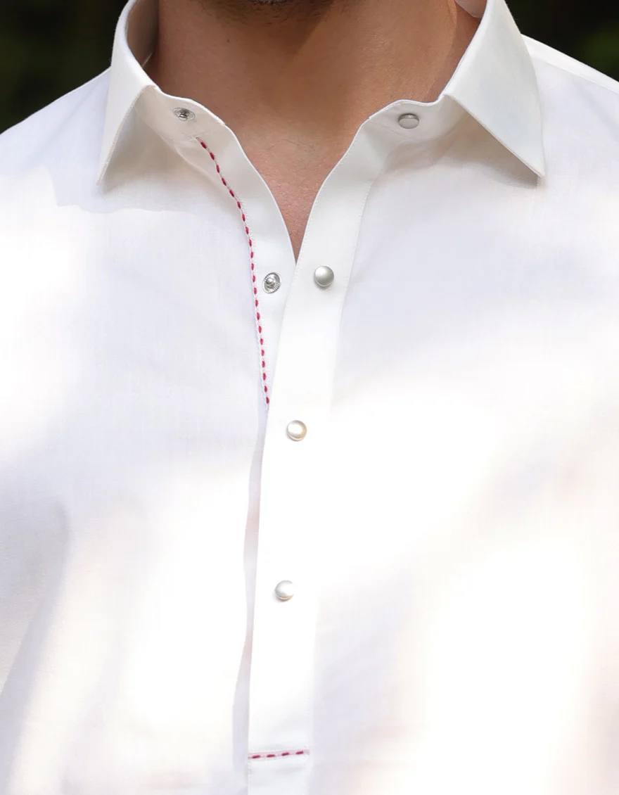 WHITE BLENDED KAMEEZ SHALWAR | JJKS-A-33243/S25/JJ9 - Image 3