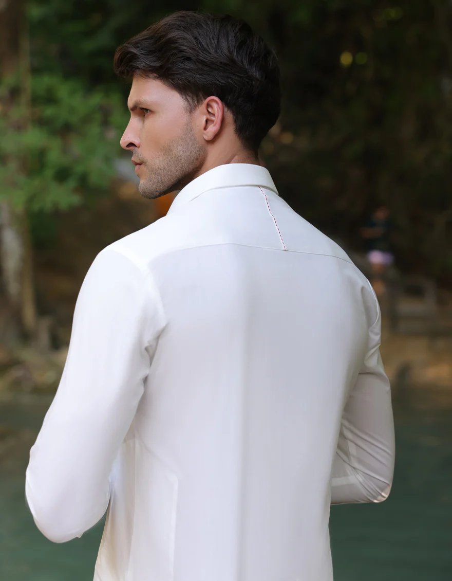WHITE BLENDED KAMEEZ SHALWAR | JJKS-A-33243/S25/JJ9 - Image 5