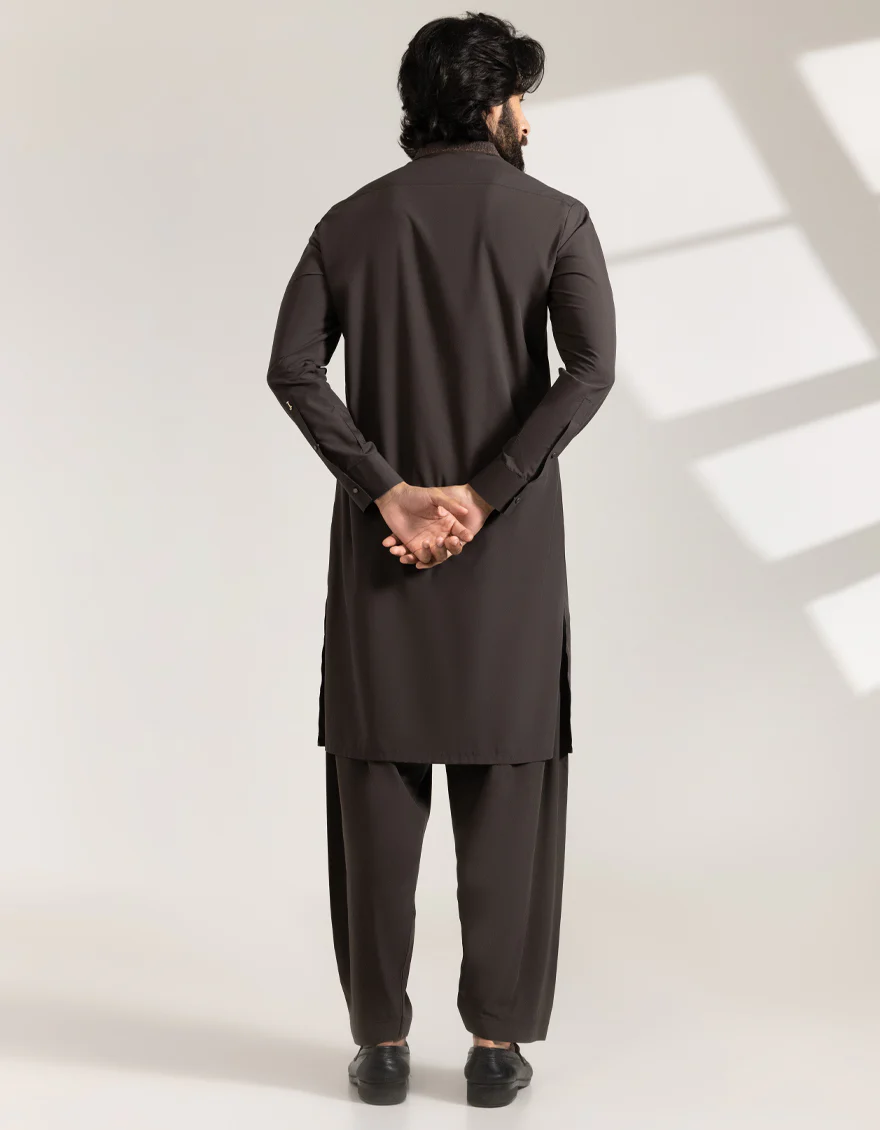 BROWN BLENDED KAMEEZ SHALWAR | JJKS-A-33441/S25/JJ10123-SF - Image 4