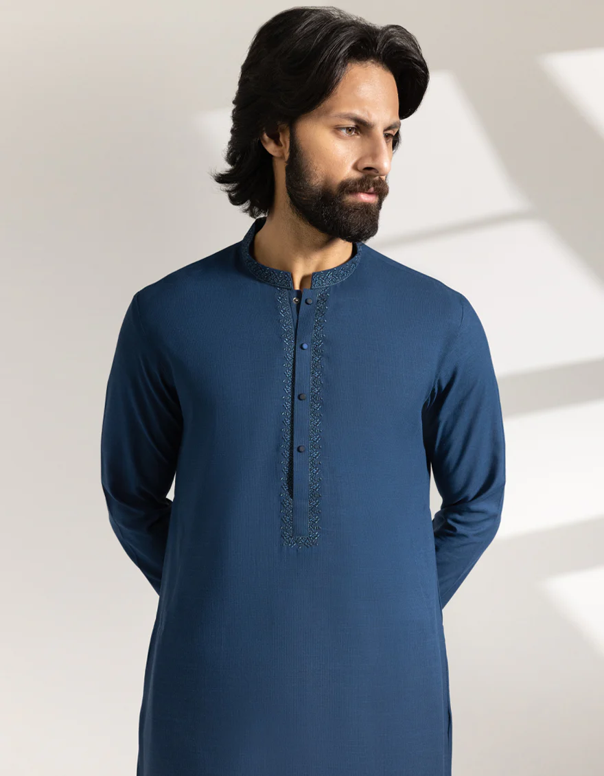 BLUE BLENDED KAMEEZ SHALWAR | JJKS-A-33443/S25/JJ9938-SF - Image 2