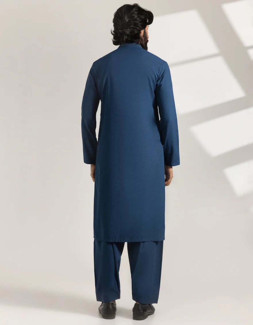 BLUE BLENDED KAMEEZ SHALWAR | JJKS-A-33443/S25/JJ9938-SF - Image 3