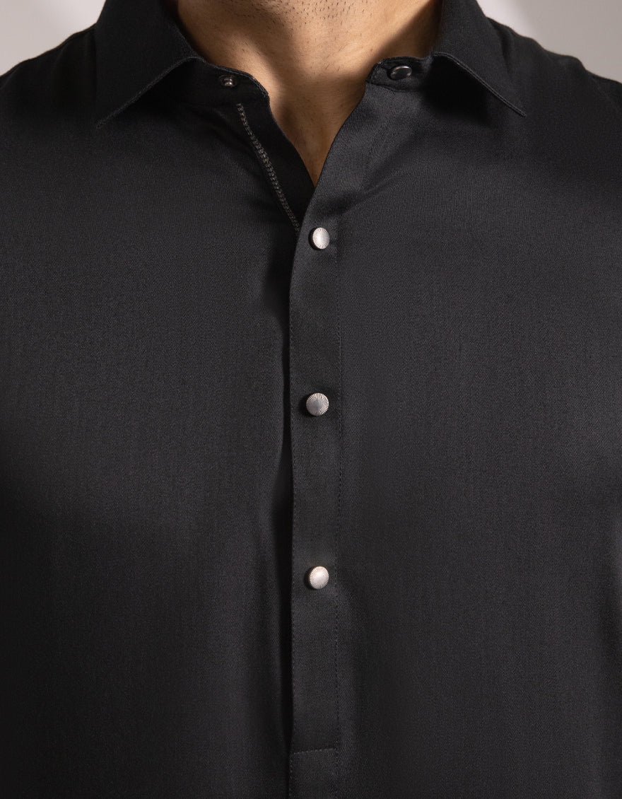 BLACK BLENDED KAMEEZ SHALWAR | JJKS-A-33459/S25/JJ9860-CL - Image 3
