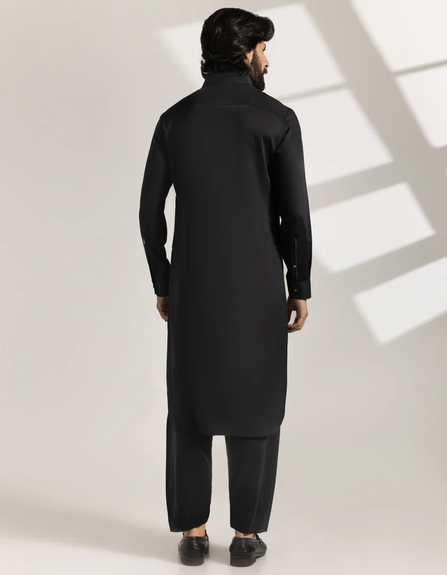 BLACK BLENDED KAMEEZ SHALWAR | JJKS-A-33459/S25/JJ9860-CL - Image 4