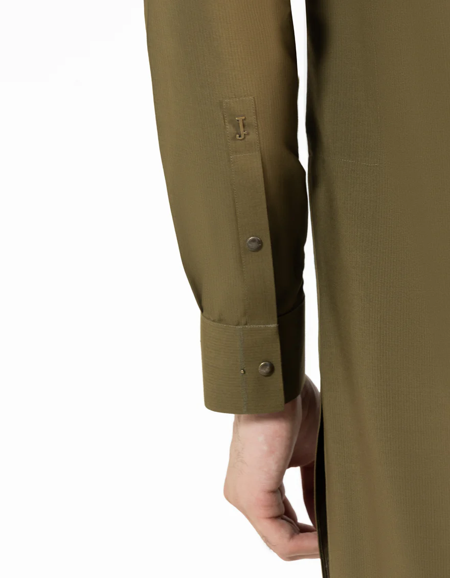 OLIVE GREEN BLENDED KAMEEZ SHALWAR | JJKS-A-33460/S25/JJ10028-CL - Image 4