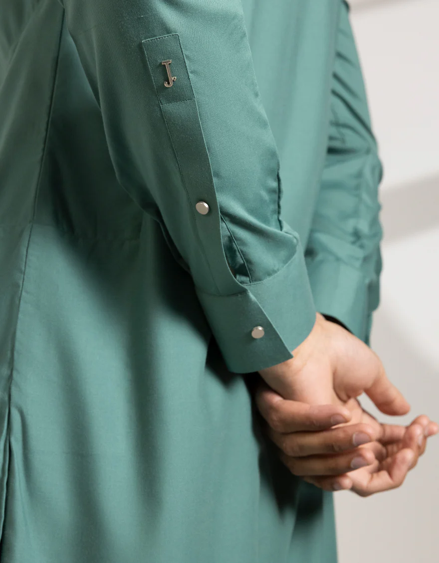 GREEN BLENDED KAMEEZ SHALWAR | JJKS-A-33461/S25/JJ9822-SF - Image 5