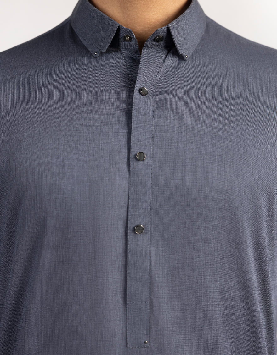 DENIM BLUE COTTON KAMEEZ SHALWAR | JJKS-A-33472/S25/JJ9747-CL - Image 3