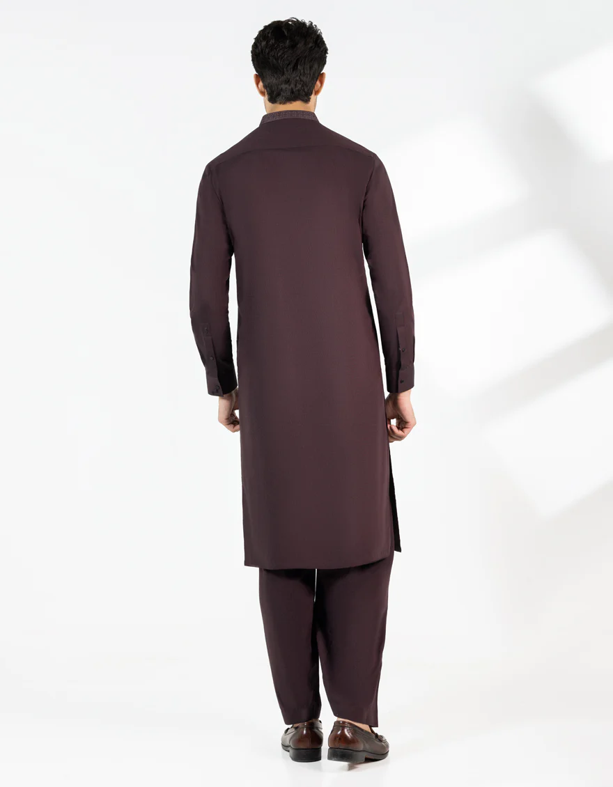 MAROON COTTON KAMEEZ SHALWAR | JJKS-A-33473/S25/JJ10021-SF - Image 3