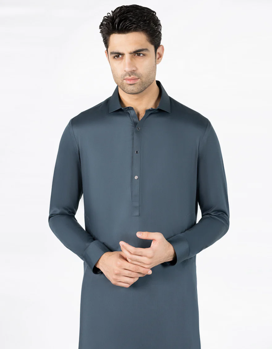 MIDNIGHT GREY BLENDED KAMEEZ SHALWAR | JJKS-A-33477/S25/JJ9860-CL - Image 2