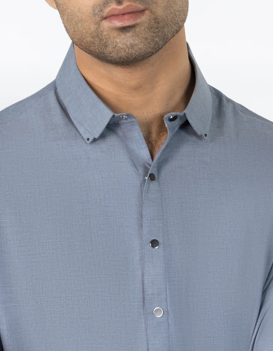 LIGHT GREY COTTON KAMEEZ SHALWAR | JJKS-A-33478/S25/JJ9747-CL - Image 3