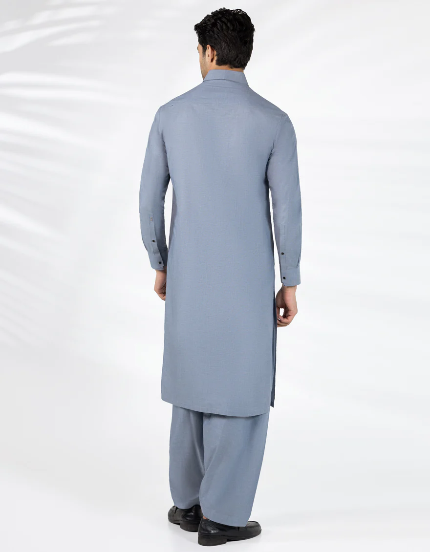 LIGHT GREY COTTON KAMEEZ SHALWAR | JJKS-A-33478/S25/JJ9747-CL - Image 4