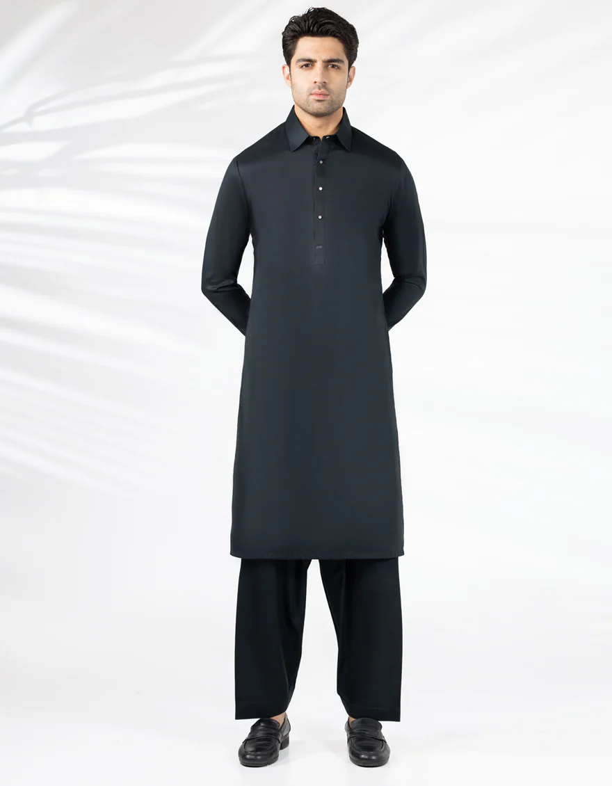 BLACK COTTON KAMEEZ SHALWAR | JJKS-A-33481/S25/JJ9833-CL