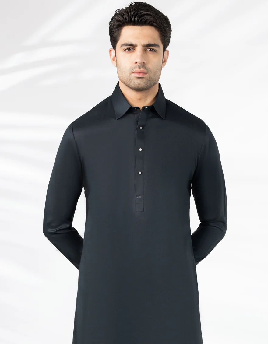 BLACK COTTON KAMEEZ SHALWAR | JJKS-A-33481/S25/JJ9833-CL - Image 2