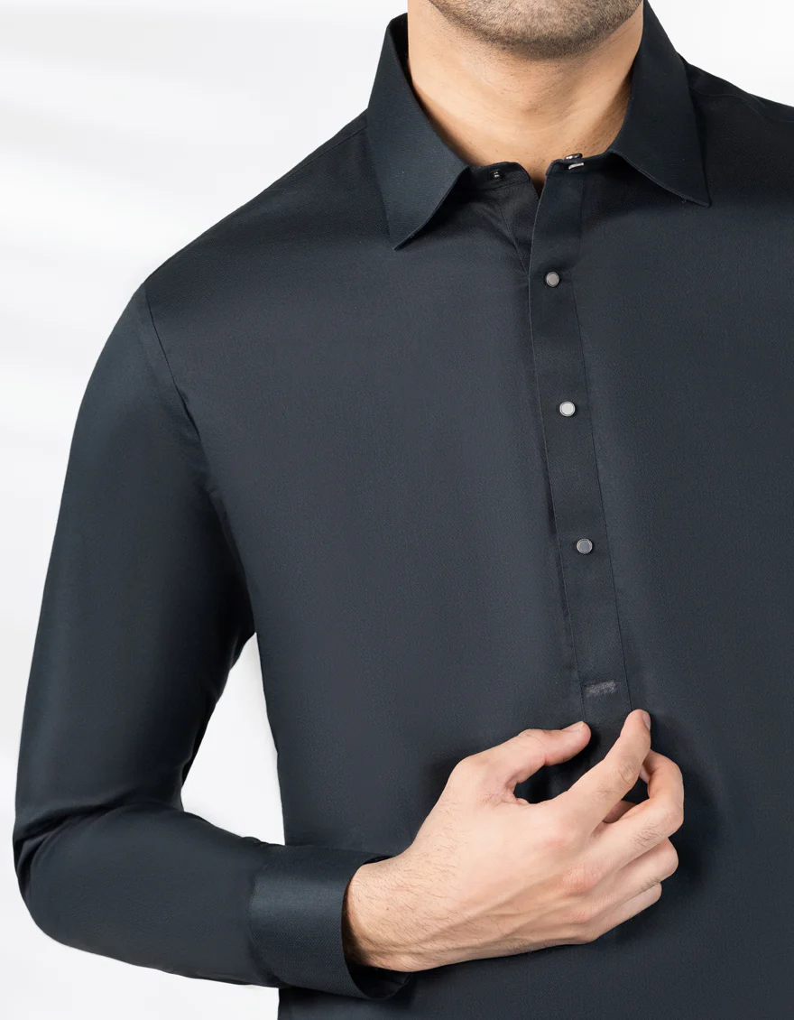BLACK COTTON KAMEEZ SHALWAR | JJKS-A-33481/S25/JJ9833-CL - Image 3