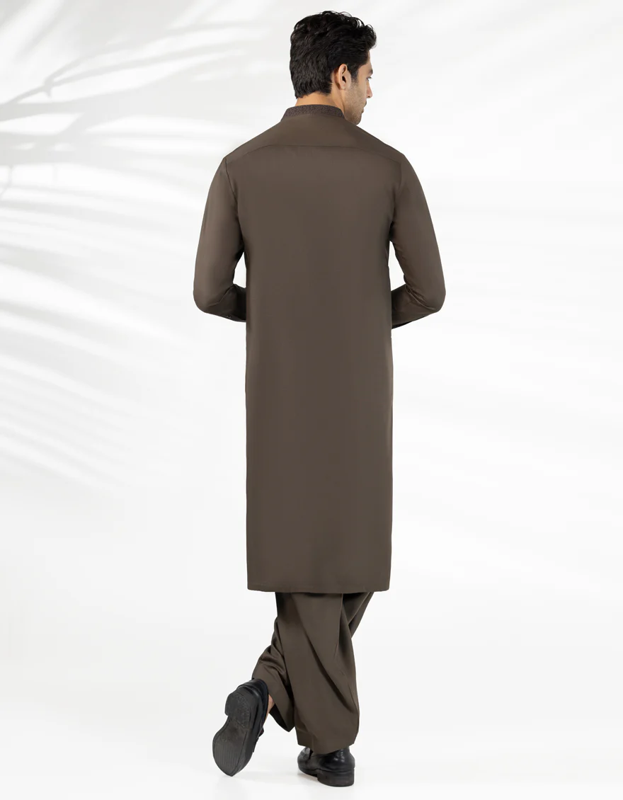 BROWN BLENDED KAMEEZ SHALWAR | JJKS-A-33483/S25/JJ9856-SF - Image 4