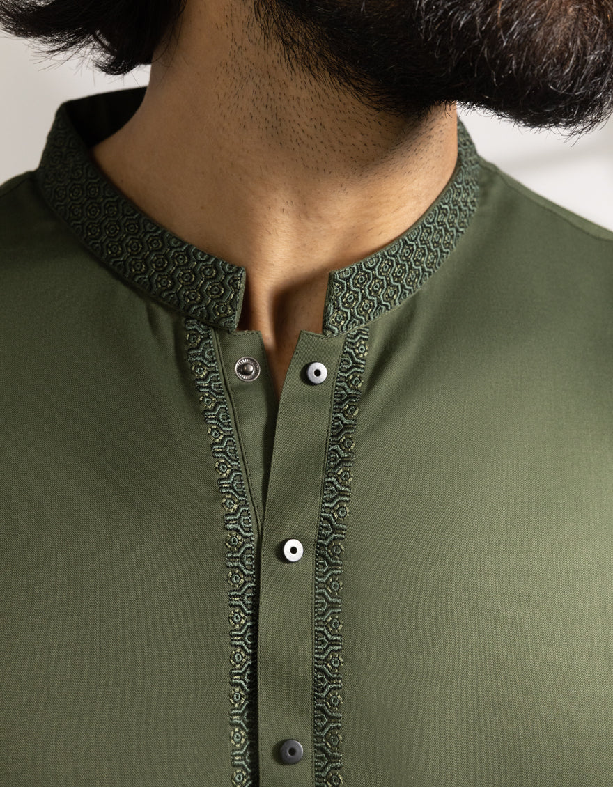 GREEN BLENDED KAMEEZ SHALWAR | JJKS-A-33484/S25/JJ9856-SF - Image 3