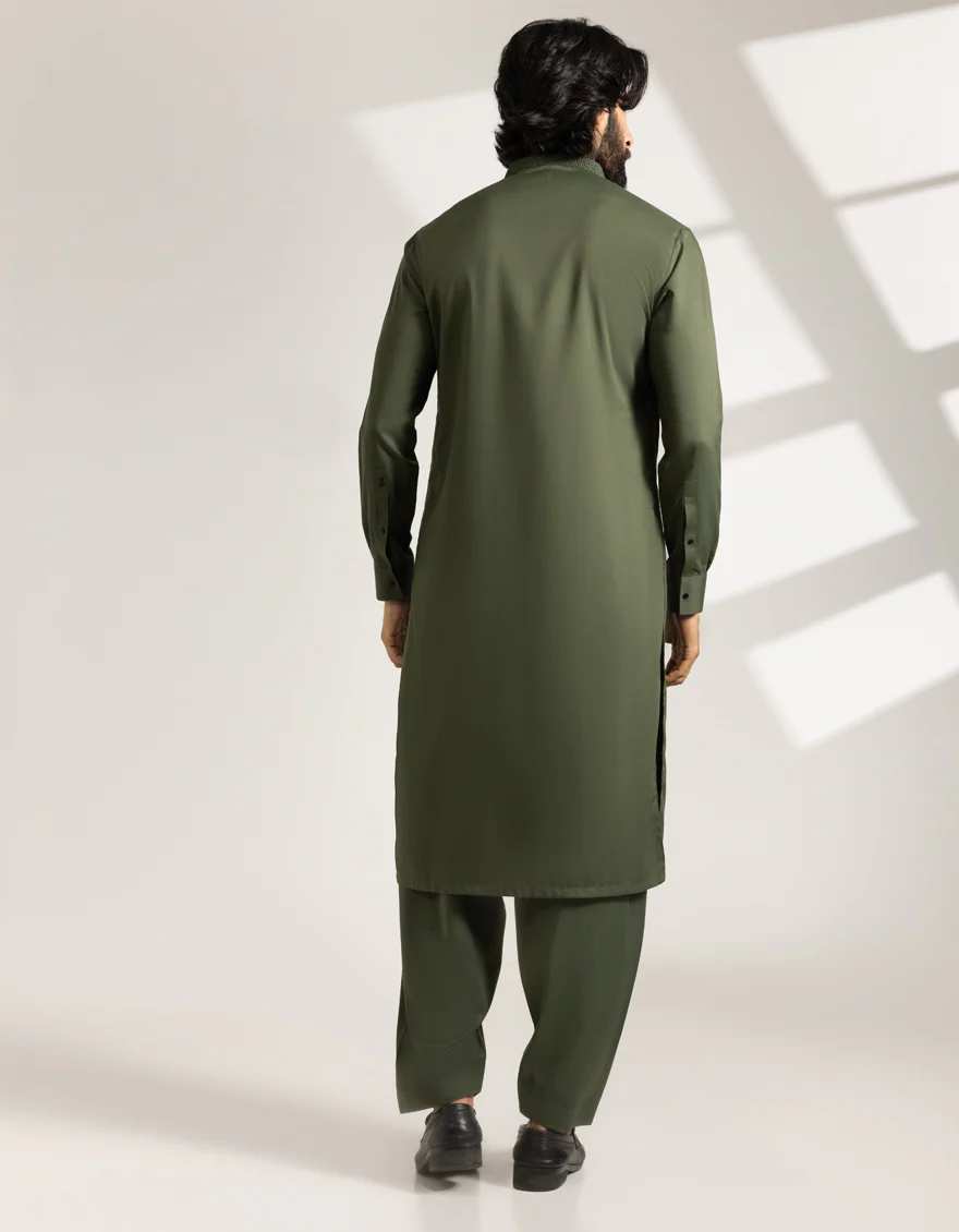 GREEN BLENDED KAMEEZ SHALWAR | JJKS-A-33484/S25/JJ9856-SF - Image 4