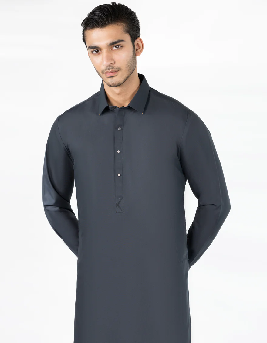 DEEP GREY BLENDED KAMEEZ SHALWAR | JJKS-A-33486/S25/JJ9933-CL - Image 2