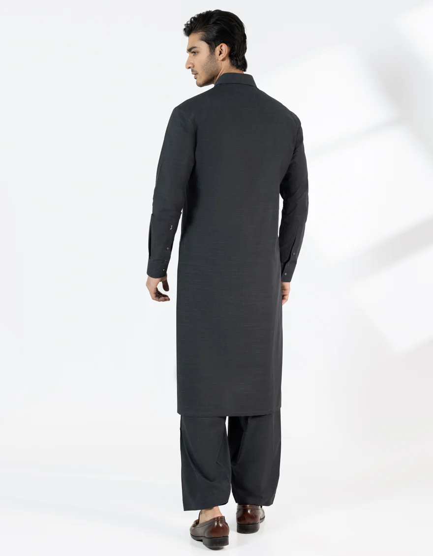 CHARCOAL COTTON KAMEEZ SHALWAR | JJKS-A-33487/S25/JJ10022-CL - Image 2