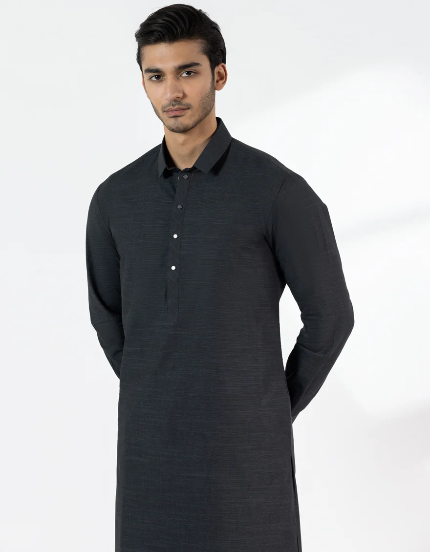 CHARCOAL COTTON KAMEEZ SHALWAR | JJKS-A-33487/S25/JJ10022-CL - Image 3
