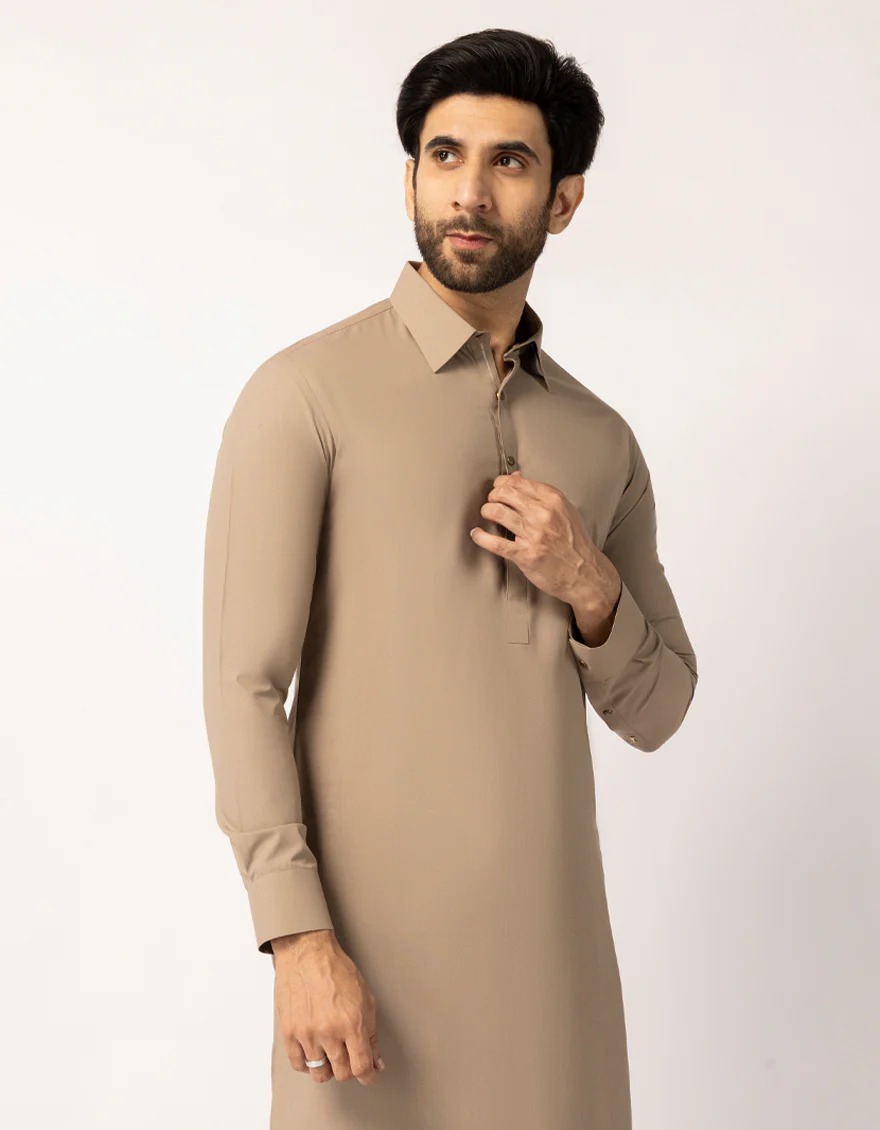 BROWN BLENDED KAMEEZ SHALWAR | JJKS-A-33559/S25/JJ9867-CL - Image 2