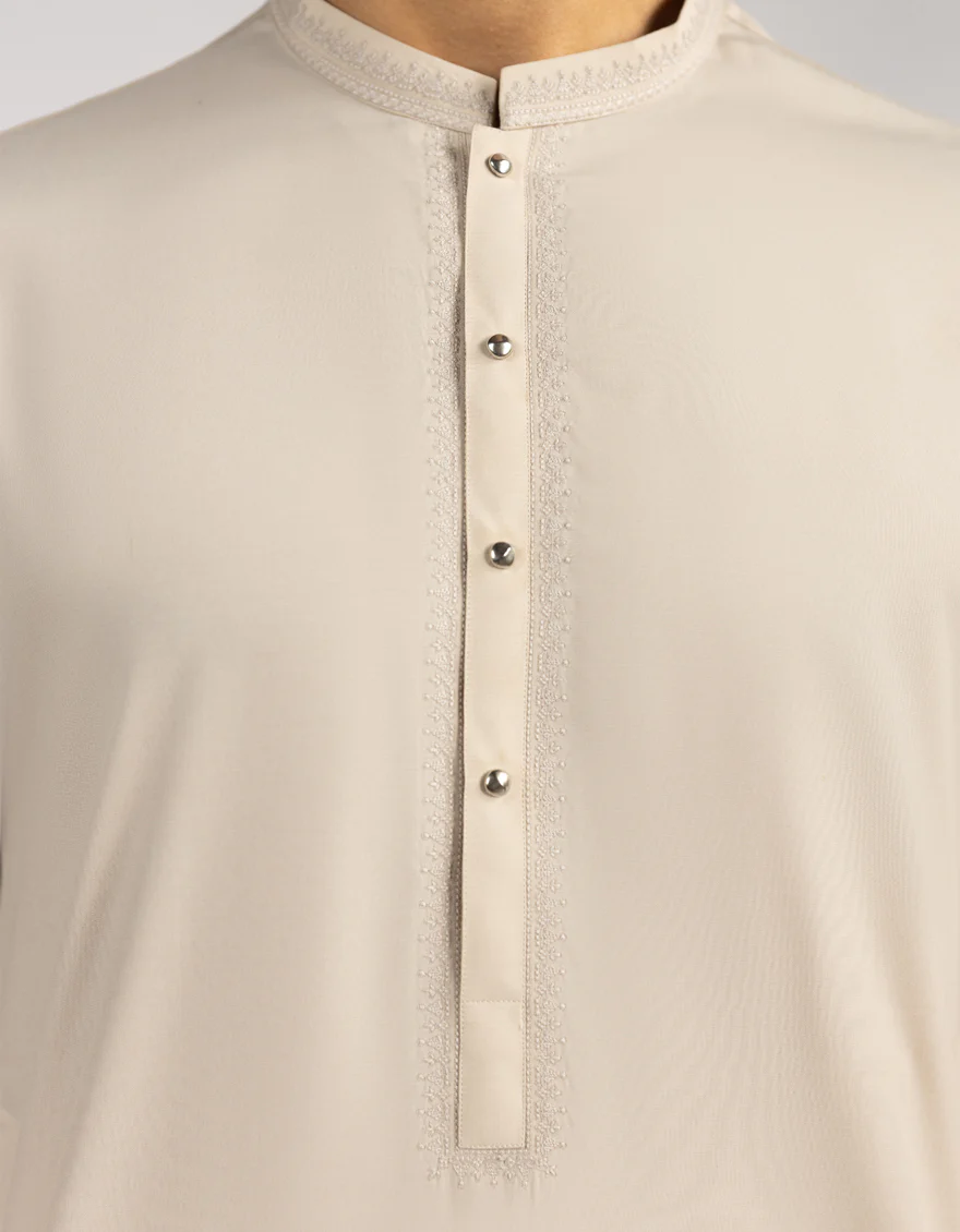 BEIGE BLENDED KAMEEZ SHALWAR | JJKS-A-33571/S25/JJ9826-SF - Image 3