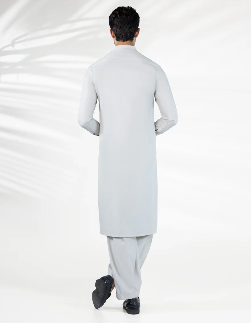 SMOKE GREY BLENDED KAMEEZ SHALWAR | JJKS-A-33578/S25/JJ10237-CL - Image 3