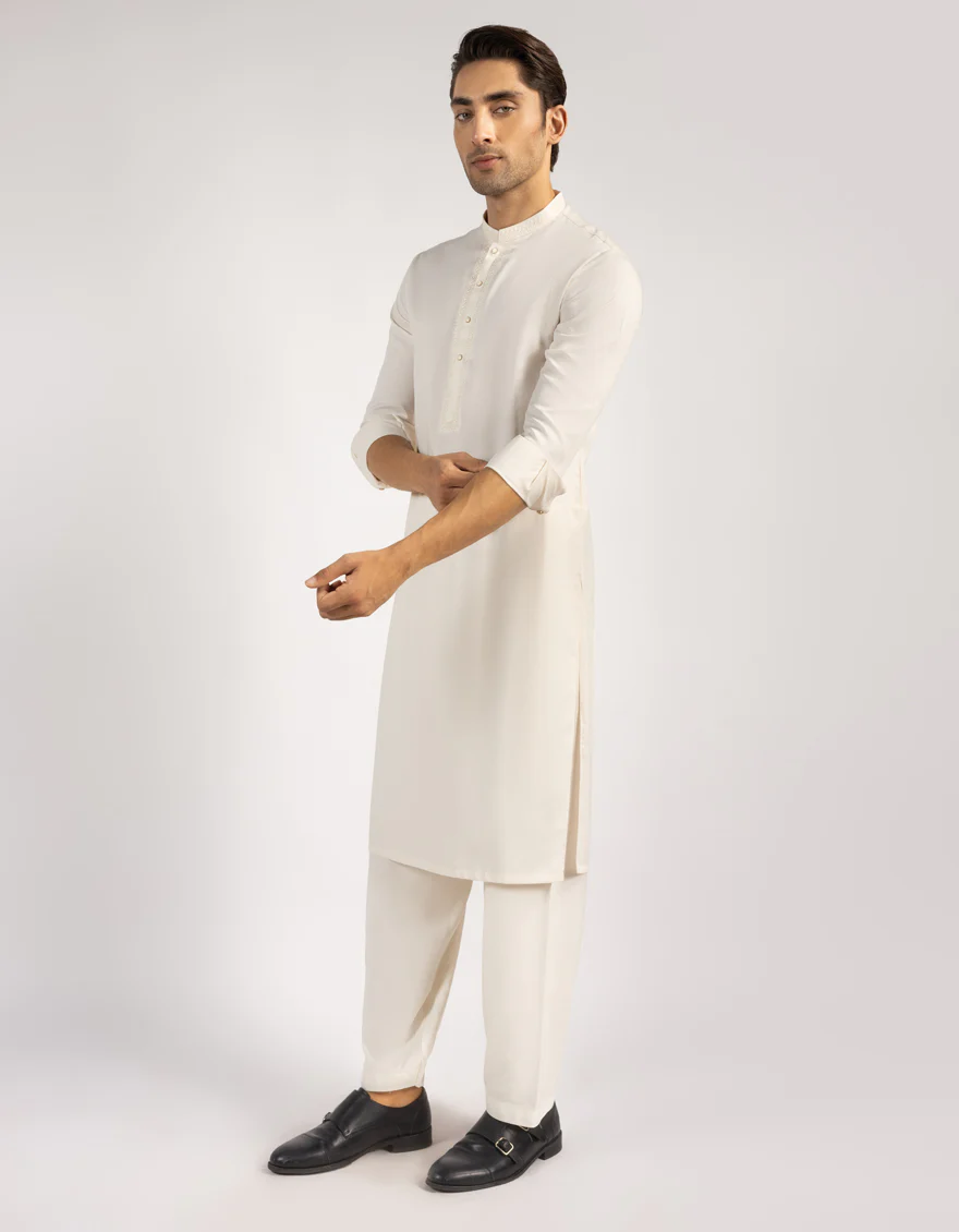 CREAM BLENDED KAMEEZ SHALWAR | JJKS-A-33605/S25/JJ10237-SF - Image 4