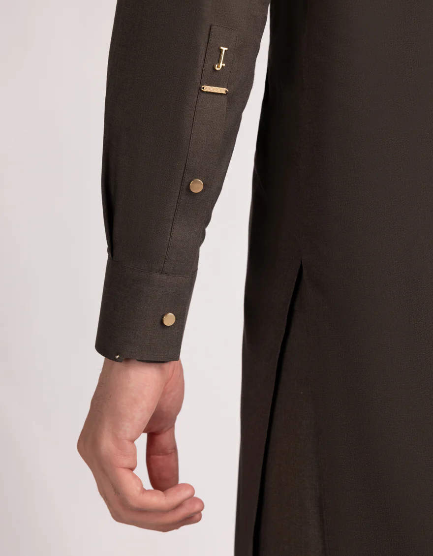 DARK BROWN BLENDED KAMEEZ SHALWAR | JJKS-A-33618/S25/JJ9864-CL - Image 4