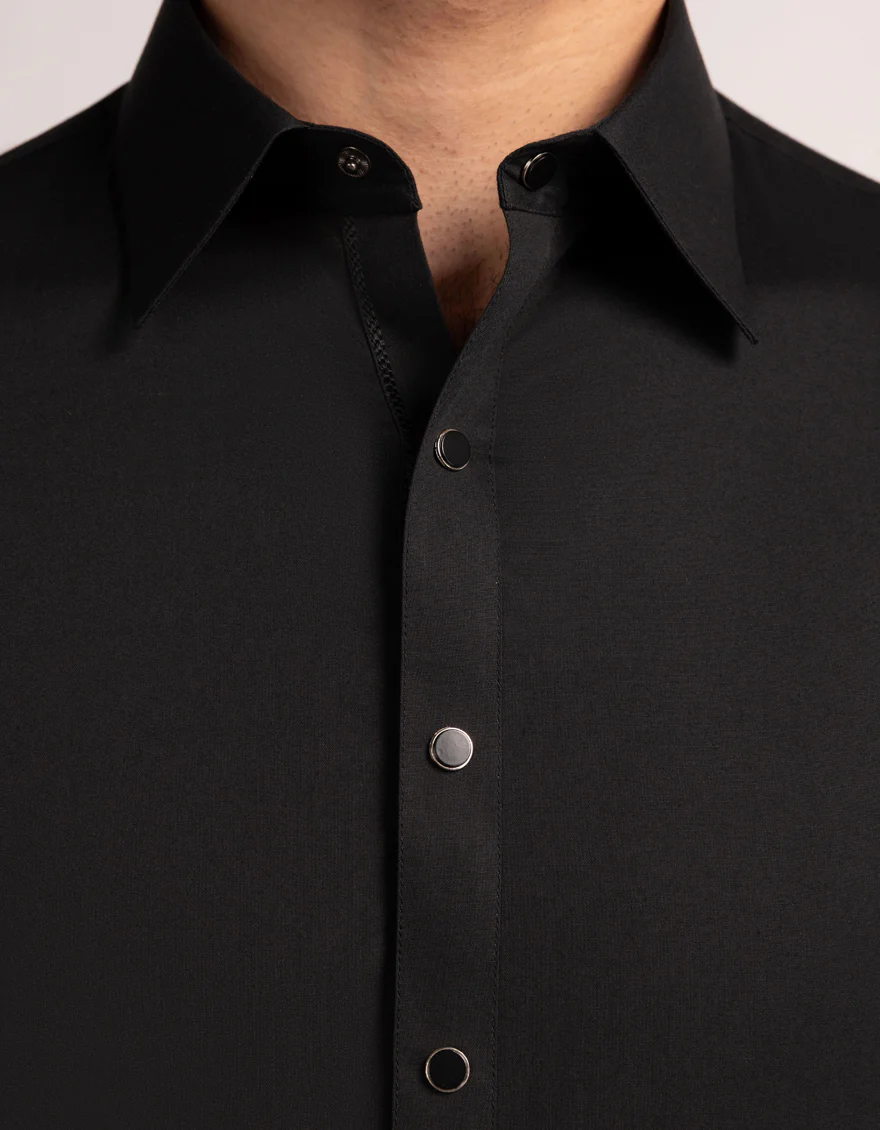 BLACK BLENDED KAMEEZ SHALWAR | JJKS-A-33633/S25/JJ9789-CL - Image 3
