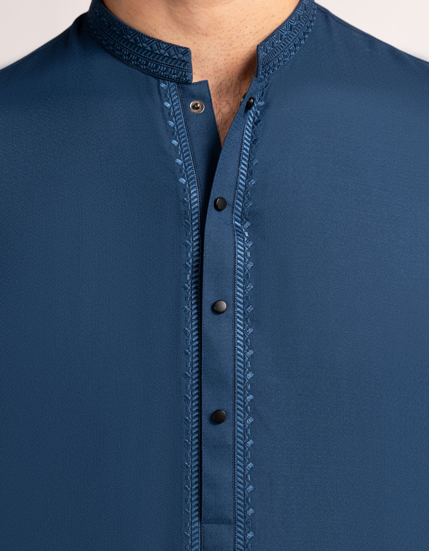 BLUE BLENDED KAMEEZ SHALWAR | JJKS-A-33641/S25/JJ10082-SF - Image 3