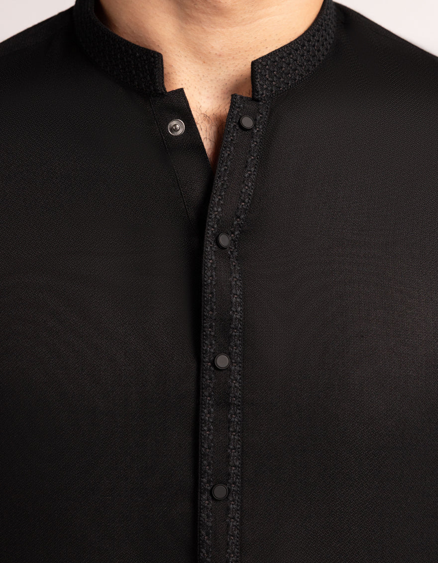 BLACK BLENDED KAMEEZ SHALWAR | JJKS-A-33722/S25/JJ10418-SF - Image 3