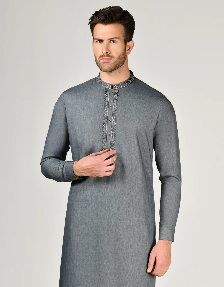 GREY BLENDED KAMEEZ SHALWAR | JJKS-A-34771/S24/JJ9378-SF - Image 2