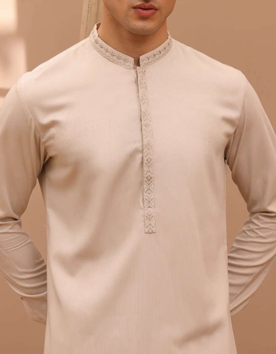 WHITE BLENDED KAMEEZ SHALWAR | JJKS-A-34772/S24/JJ9378-SF - Image 2
