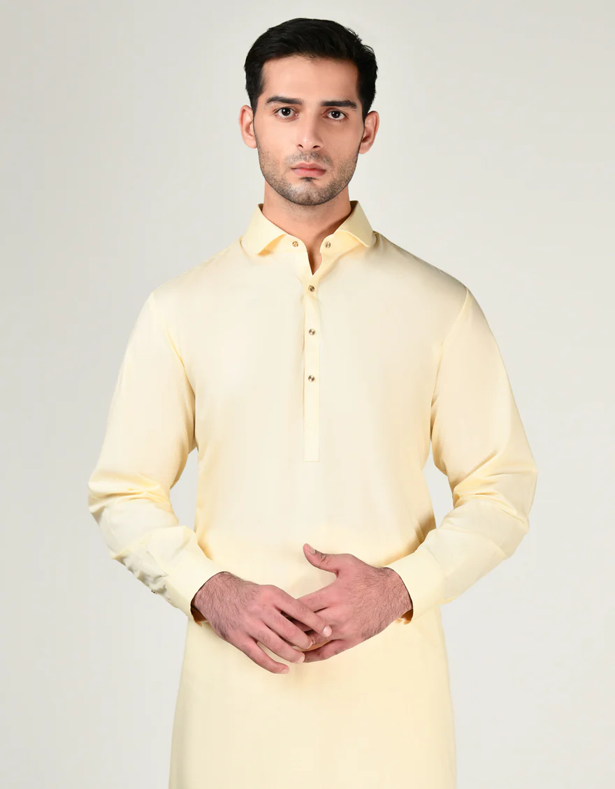 WHITE BLENDED KAMEEZ SHALWAR | JJKS-A-34785/S24/JJ9431-PN - Image 2