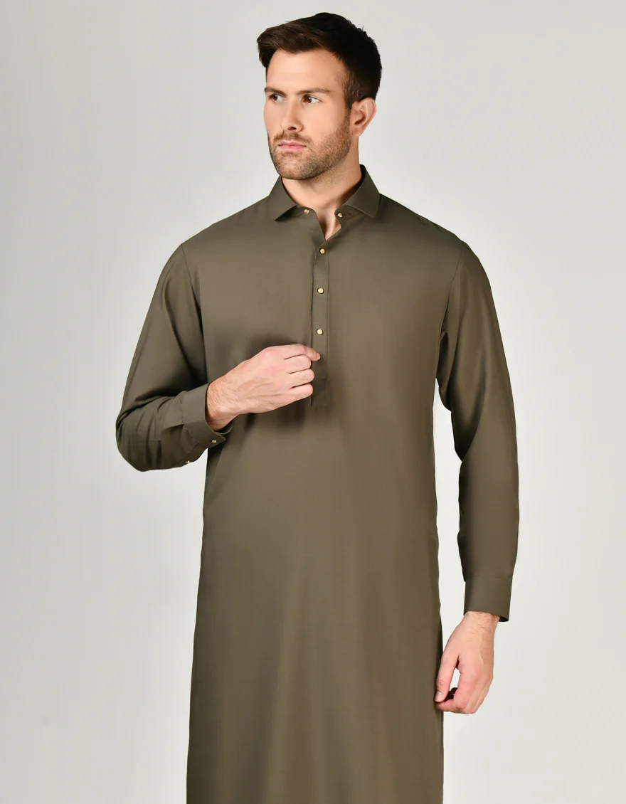 GREEN BLENDED KAMEEZ SHALWAR | JJKS-A-34799/S24/JJ9377-PN - Image 2