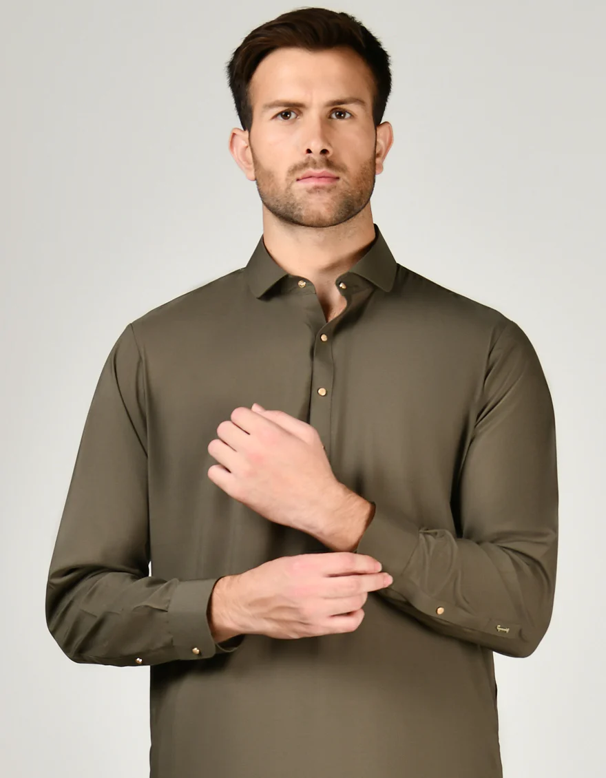 GREEN BLENDED KAMEEZ SHALWAR | JJKS-A-34799/S24/JJ9377-PN - Image 3