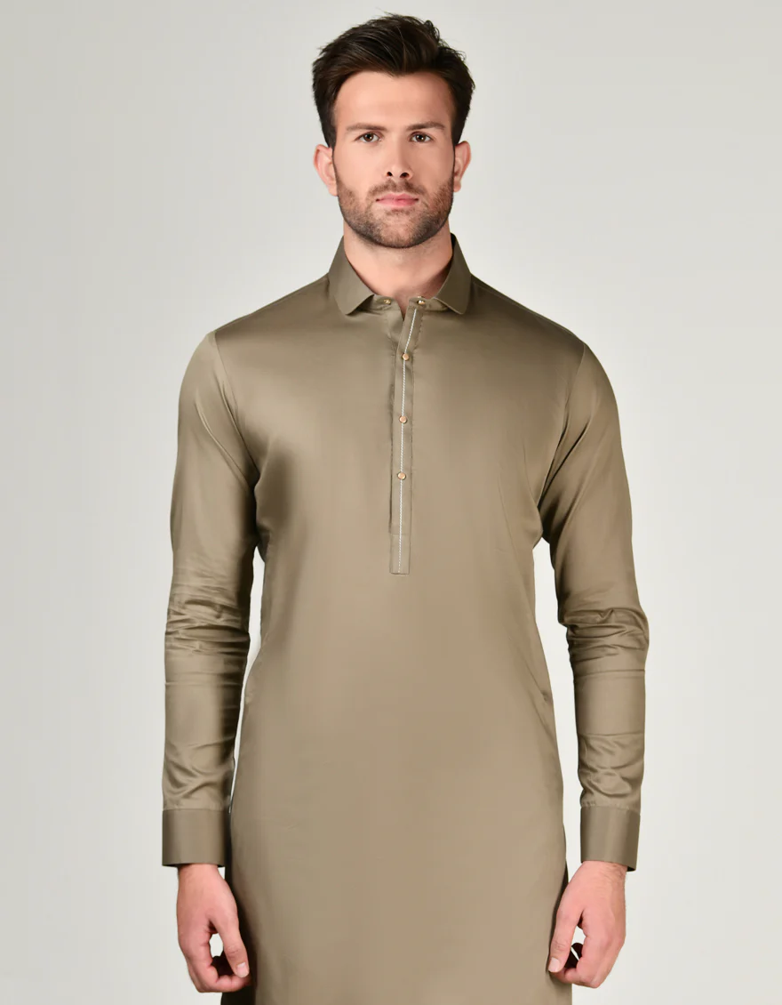BROWN COTTON KAMEEZ SHALWAR | JJKS-A-34800/S24/JJ8828-PN - Image 2