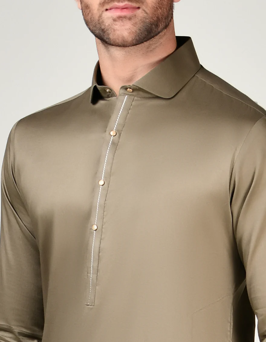 BROWN COTTON KAMEEZ SHALWAR | JJKS-A-34800/S24/JJ8828-PN - Image 3