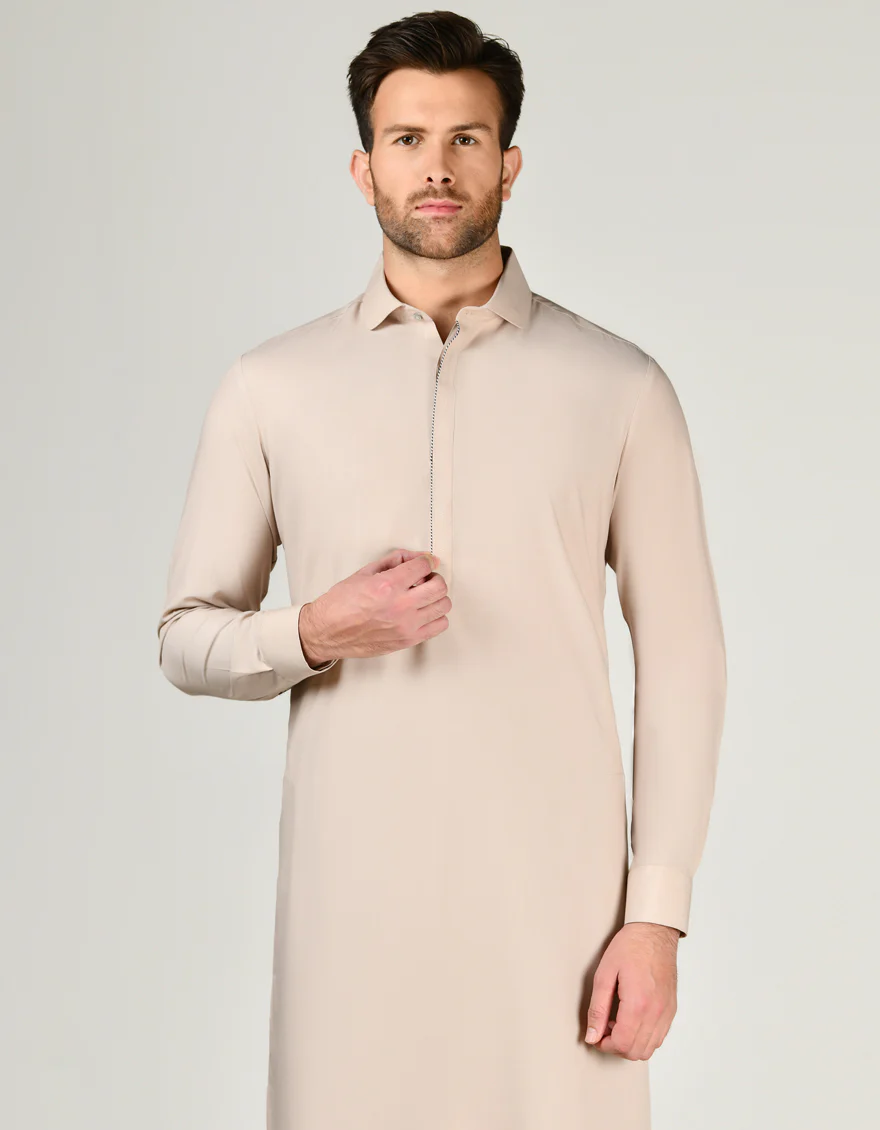 BROWN BLENDED KAMEEZ SHALWAR | JJKS-A-34805/S24/JJ9365-PN - Image 2