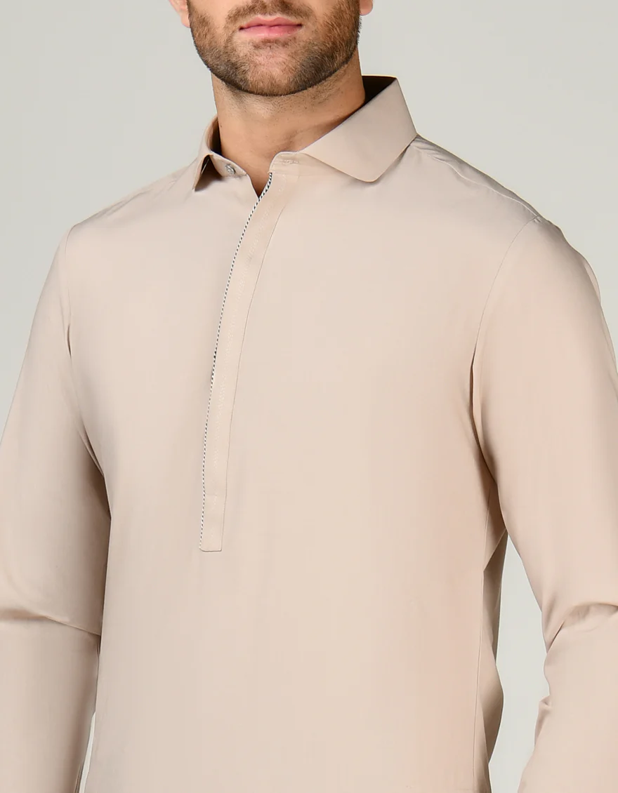 BROWN BLENDED KAMEEZ SHALWAR | JJKS-A-34805/S24/JJ9365-PN - Image 3