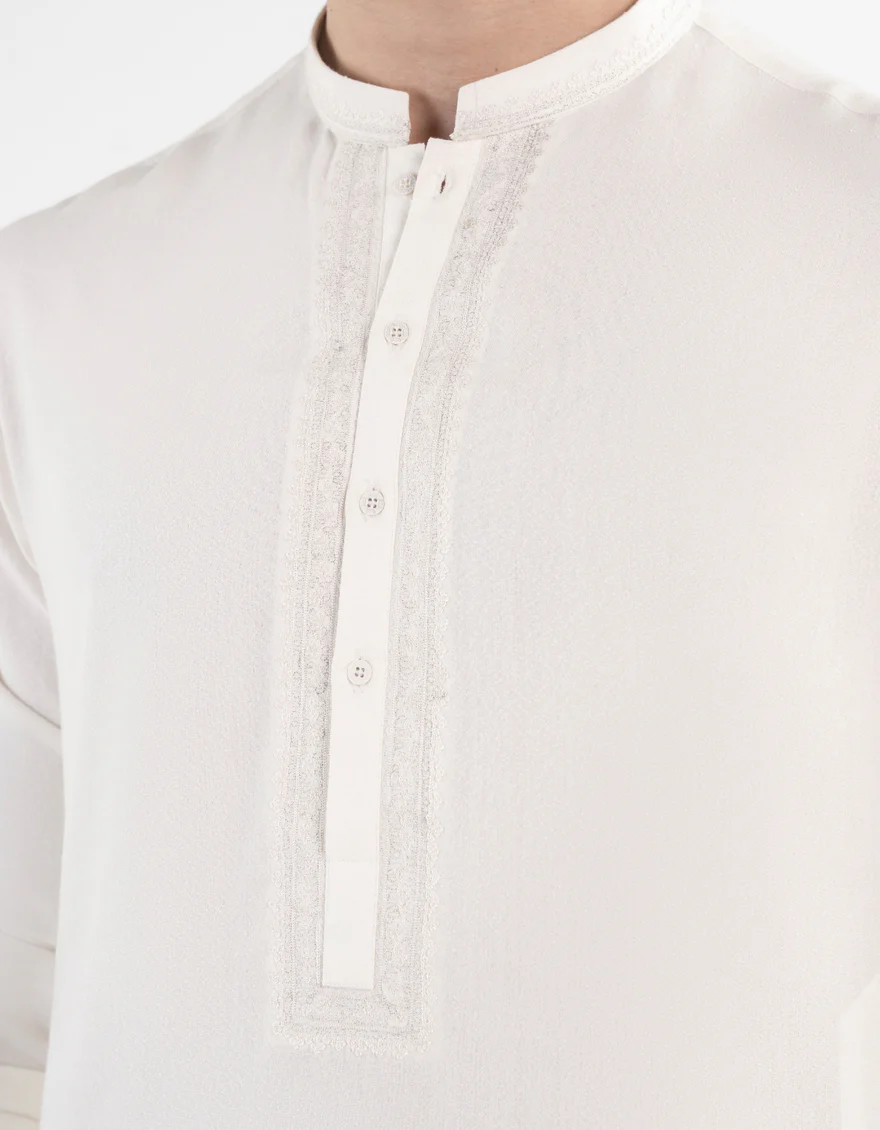 OFF WHITE BLENDED KAMEEZ SHALWAR | JJKS-A-35000/S24/JJ9 - Image 3
