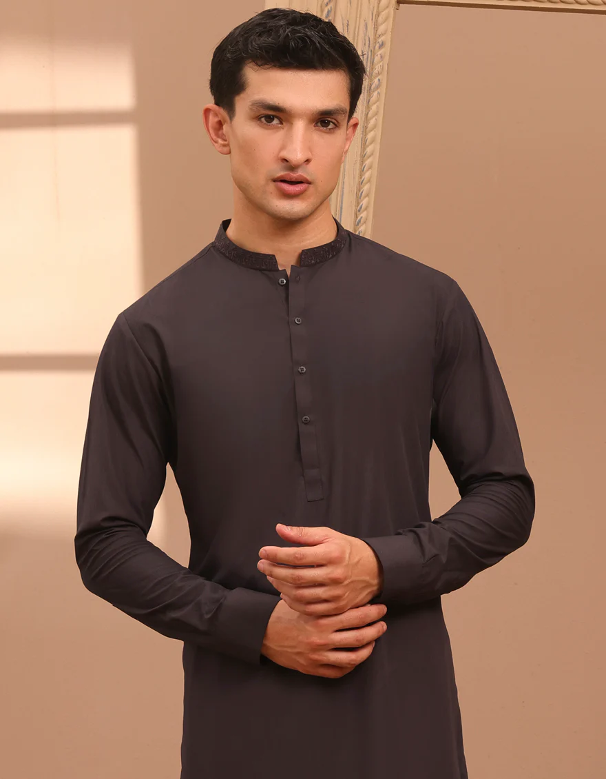 BROWN BLENDED KAMEEZ SHALWAR | JJKS-A-37889/S24/JJ9362-SF - Image 2