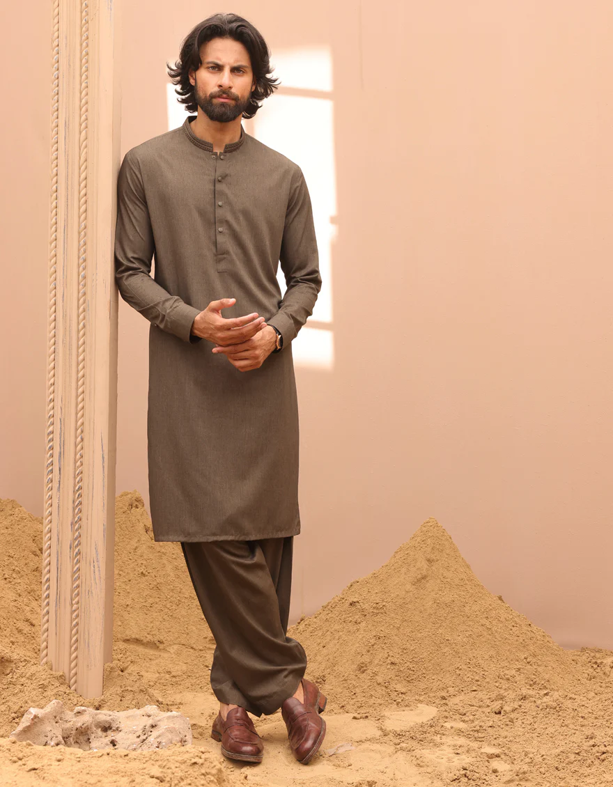 GREEN BLENDED KAMEEZ SHALWAR | JJKS-A-37891/S24/JJ9366-SF