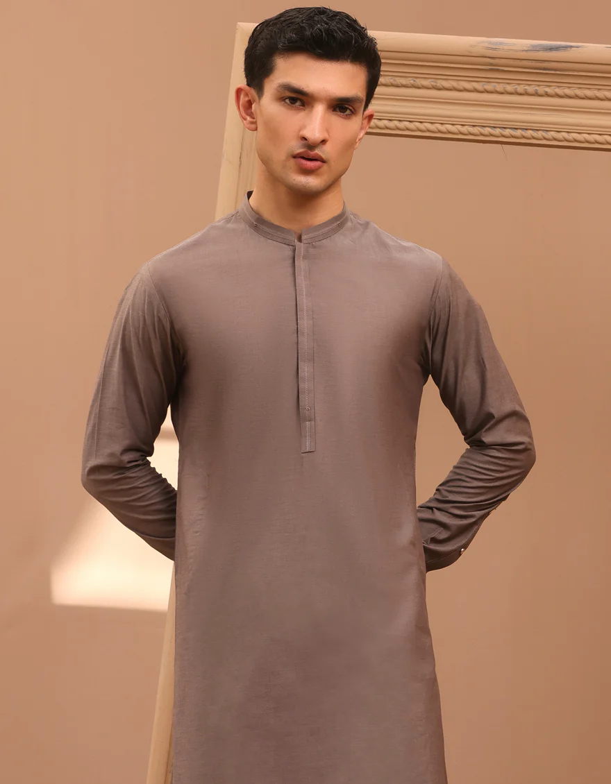 BROWN BLENDED KAMEEZ SHALWAR | JJKS-A-37902/S24/JJ8934-CL - Image 2