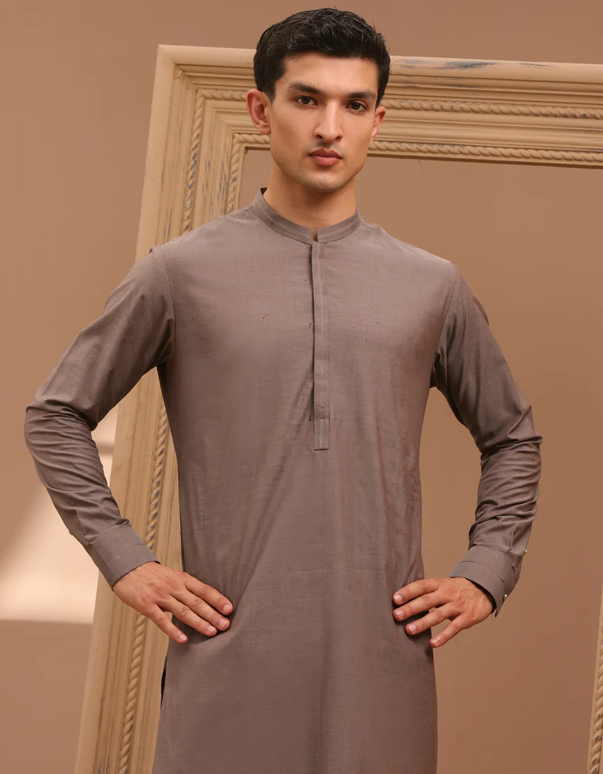 BROWN BLENDED KAMEEZ SHALWAR | JJKS-A-37902/S24/JJ8934-CL - Image 3