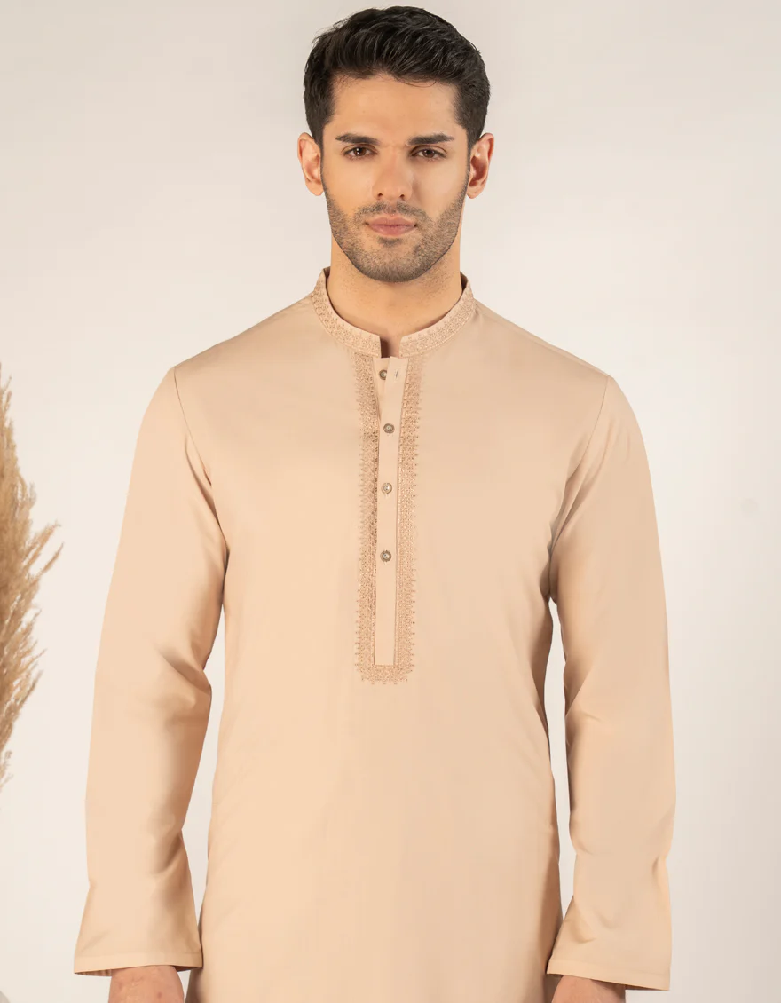 PEACH BLENDED KAMEEZ SHALWAR | JJKS-A-46728/S25/JJ9870-SF - Image 2