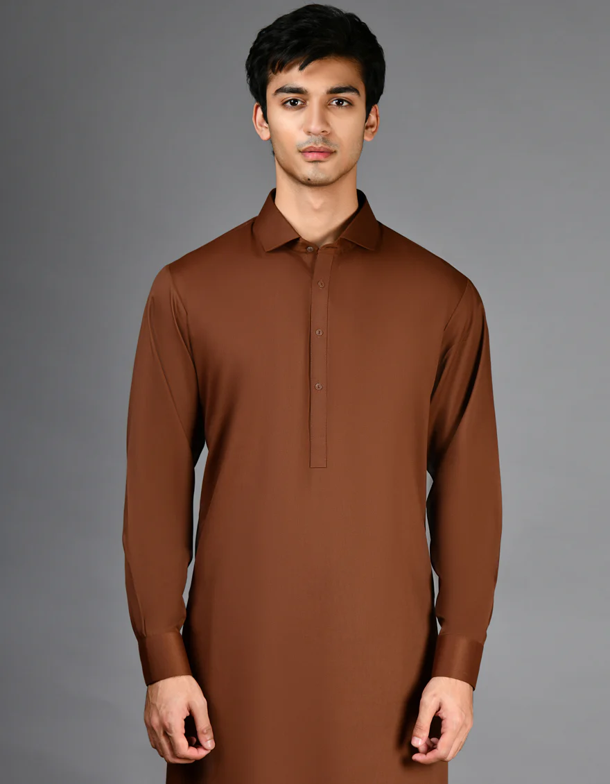 BROWN BLENDED KAMEEZ SHALWAR | JJKS-A-47005-R13-AP/S25/JJ9772-PN - Image 2